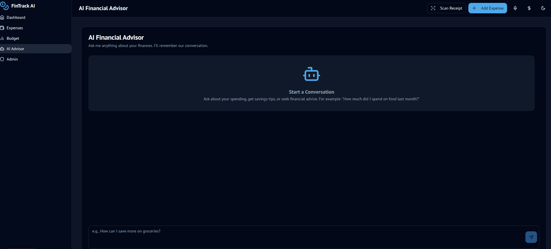 FinTrack AI - Intelligent Finance Tracker screenshot 2