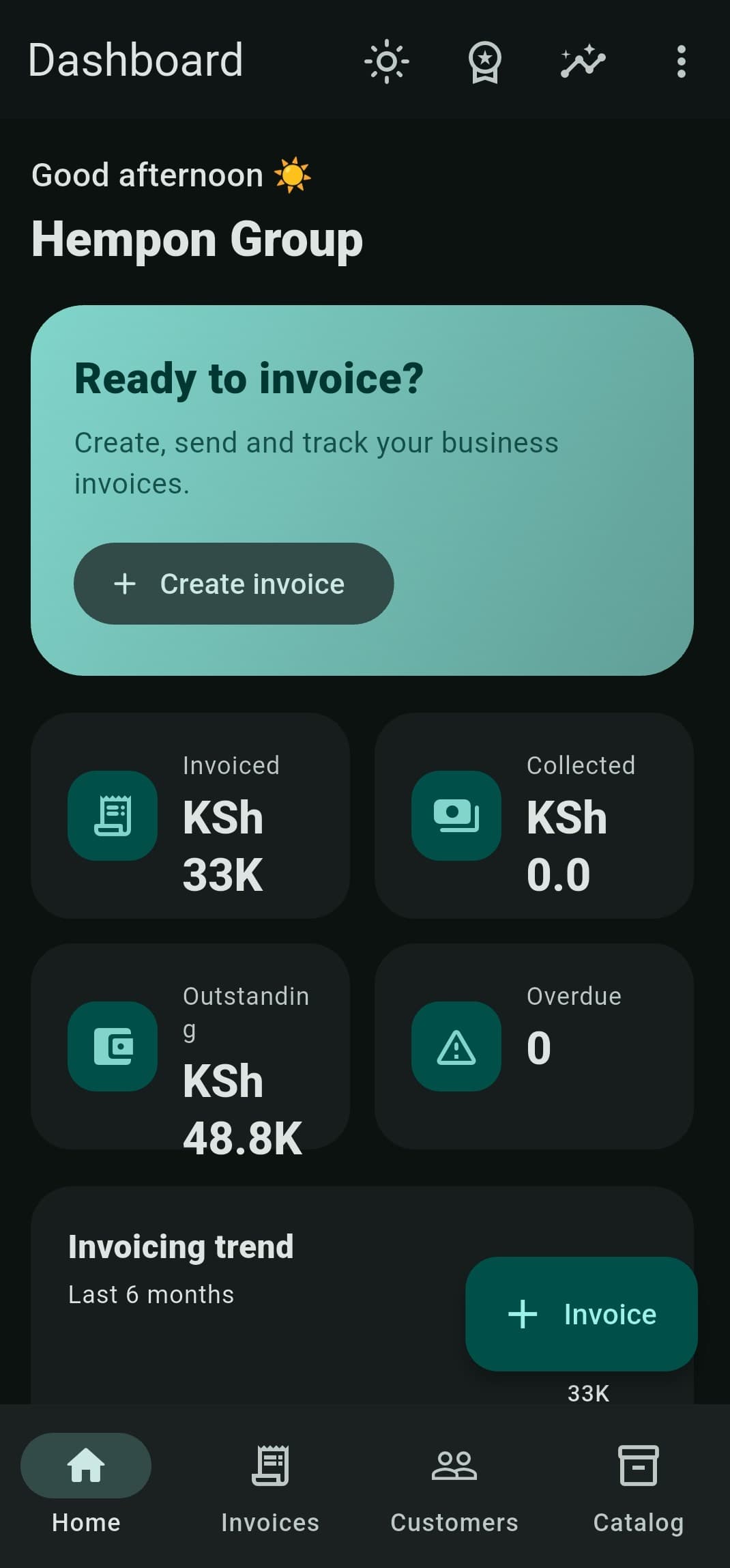 Flutter Invoice App screenshot 1