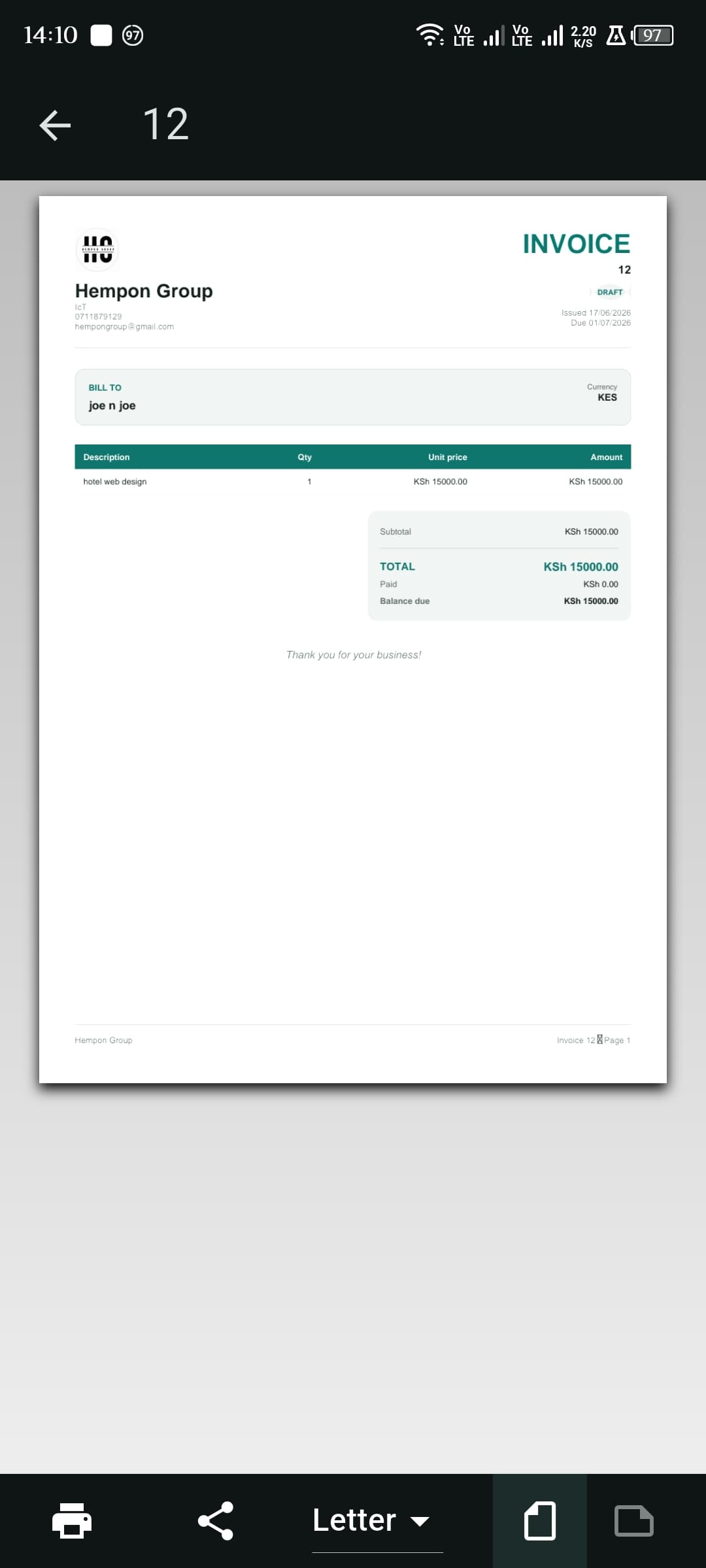 Flutter Invoice App screenshot 3