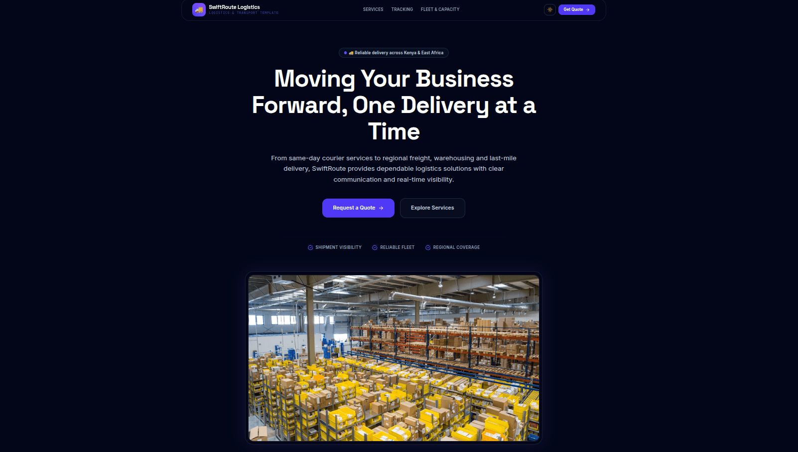Logistics Website — portfolio project