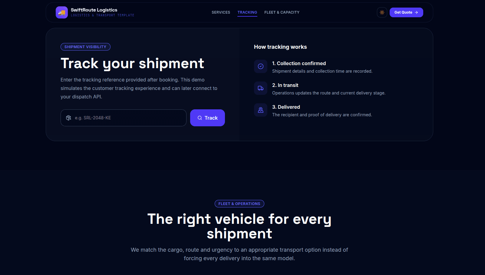 Logistics Website screenshot 3