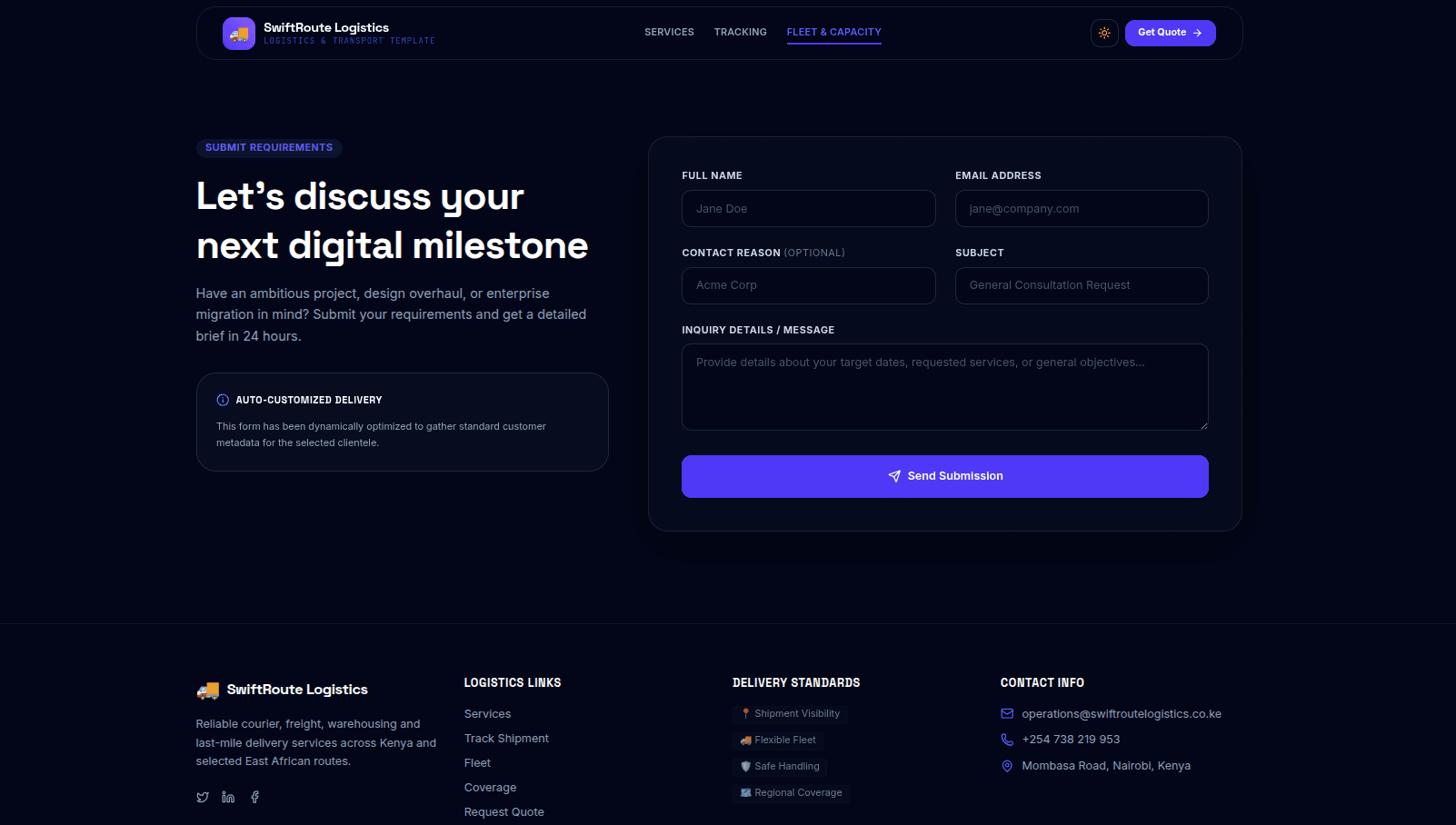 Logistics Website screenshot 5