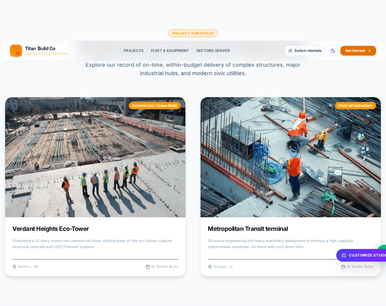 Construction Company Website screenshot 2