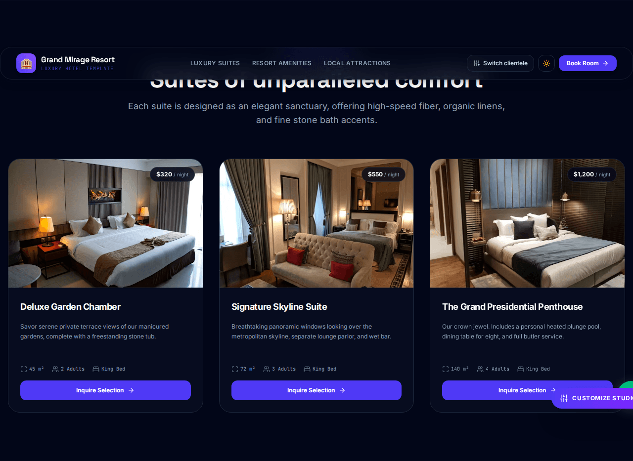 Hotel & Resort Website screenshot 2