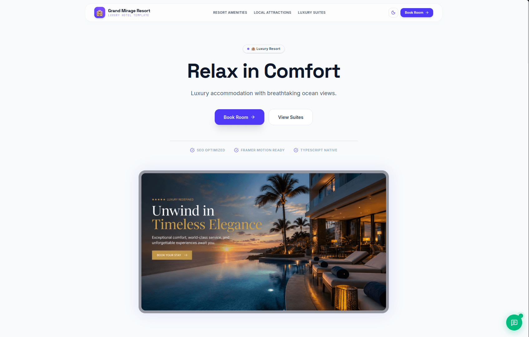 Hotel & Resort Website screenshot 1