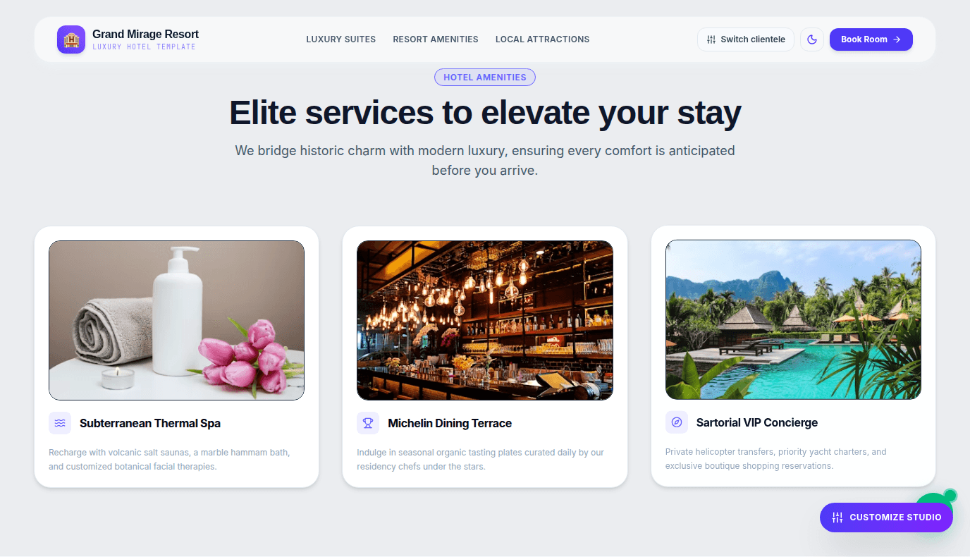 Hotel & Resort Website screenshot 3