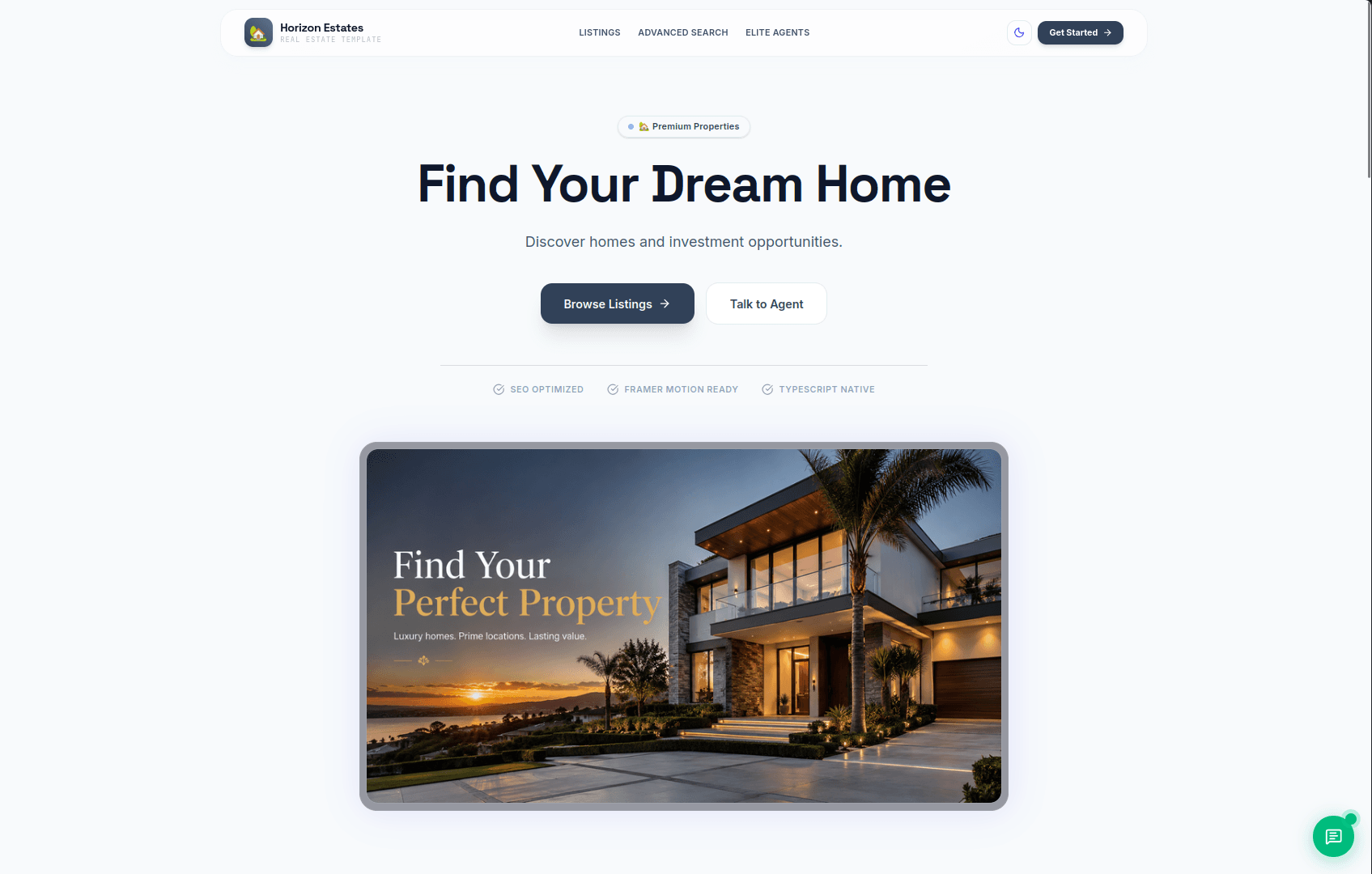 Real Estate Website screenshot 1
