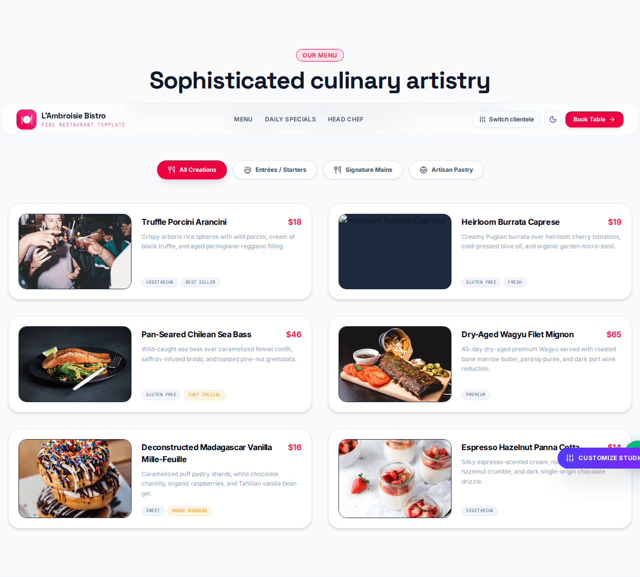 Restaurant Website screenshot 2