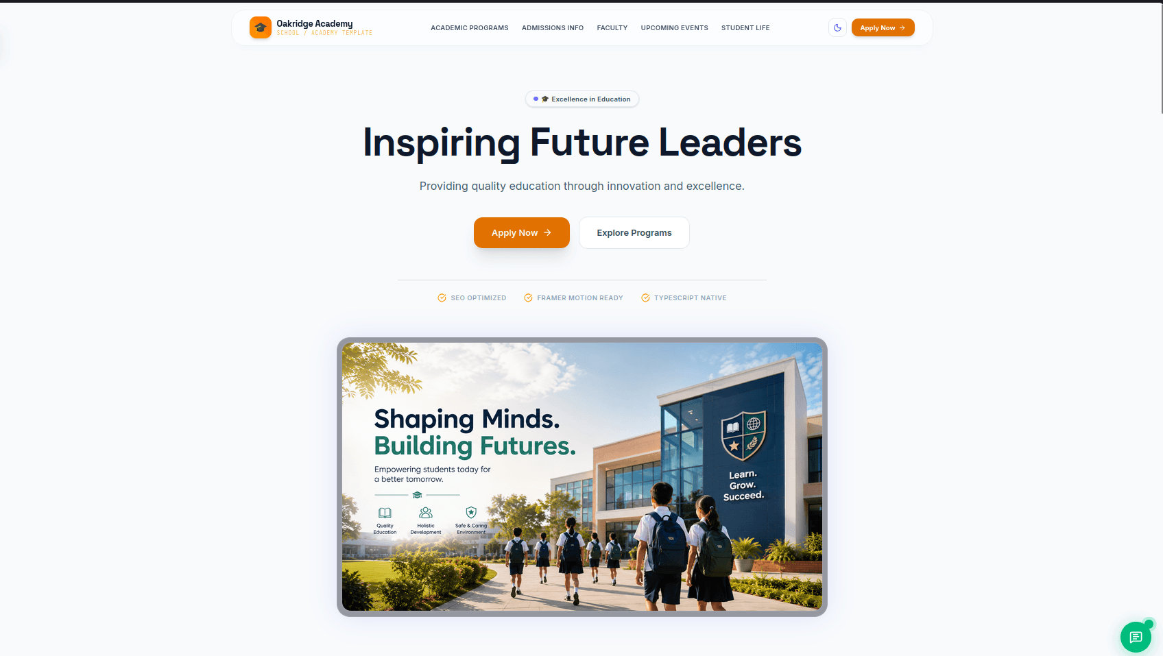 School & Academy Website screenshot 1